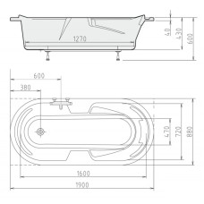 Акриловая ванна 190х88 см Alpen Linda 22111
