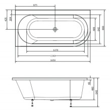 Акриловая ванна 165х80 см L Alpen Astra 33611