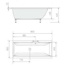 Акриловая ванна 180х80 см Alpen Cleo A05611