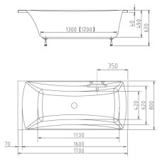 Акриловая ванна 180х80 см Alpen Alia 34119