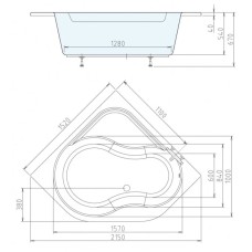 Акриловая ванна 152х152 см Alpen Edera A01111