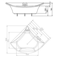 Акриловая ванна 155х155 см Alpen Bermuda 33219