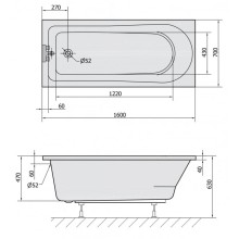 Акриловая ванна 160х70 см Alpen Lisa 86111