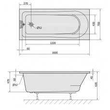 Акриловая ванна 160х70 см Alpen Lisa 86111