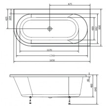 Акриловая ванна 165х80 см R Alpen Astra 34611