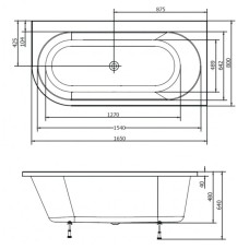 Акриловая ванна 165х80 см R Alpen Astra 34611