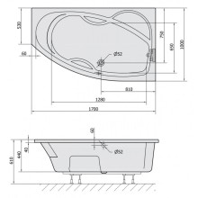 Акриловая ванна 170х100 см R Alpen Mamba 77111