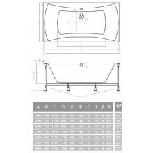 Акриловая ванна 170х75х46 см Alpen Luna AVP0008