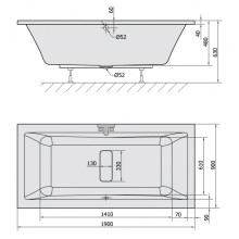 Акриловая ванна 190х90 см Alpen Marlene 71607