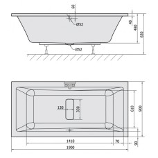 Акриловая ванна 190х90 см Alpen Marlene 71607