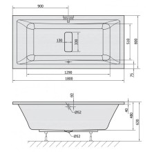 Акриловая ванна 180х80 см Alpen Marlene 72034