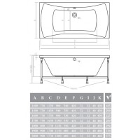 Акриловая ванна 200х90х46 см Alpen Luna AVP0011