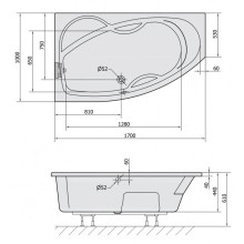 Акриловая ванна 170х100 см L Alpen Mamba 76111
