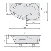 Акриловая ванна 160х95 см R Alpen Mamba 28111