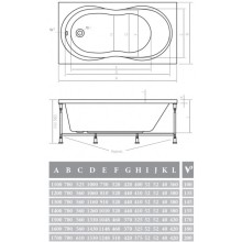 Акриловая ванна 170х75х42 см Alpen Mars AVP0016
