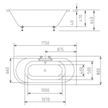 Акриловая ванна 175х80 см R Alpen Viva 78119
