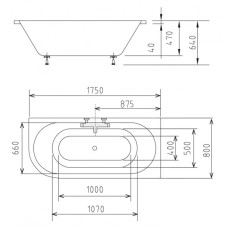 Акриловая ванна 175х80 см R Alpen Viva 78119