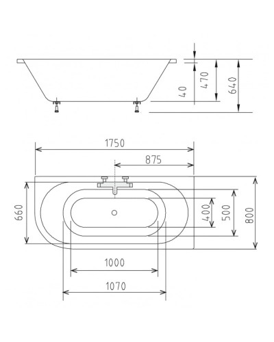 Акриловая ванна 175х80 см R Alpen Viva 78119