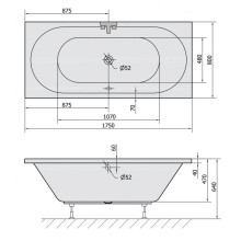 Акриловая ванна 175х80 см Alpen Viva B 88119