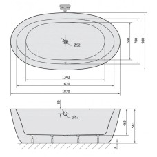 Акриловая ванна 187х98 см Alpen Rohia 69111