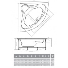 Акриловая ванна 150х150х46 см Alpen Rumina AVY0055
