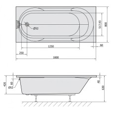 Акриловая ванна 180х80 см Alpen Satina 30111