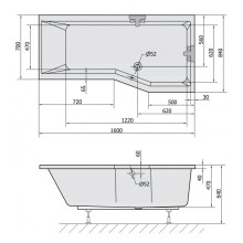 Акриловая ванна 160х84 см R Alpen Versys 15611