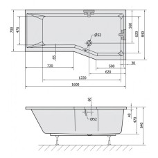 Акриловая ванна 160х84 см R Alpen Versys 15611