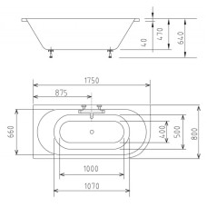 Акриловая ванна 175х80 см L Alpen Viva 70119