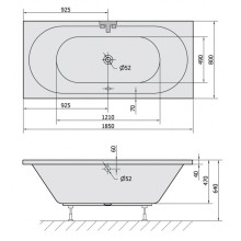 Акриловая ванна 185х80 см Alpen Viva B 71968
