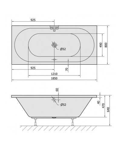 Акриловая ванна 185х80 см Alpen Viva B 71968