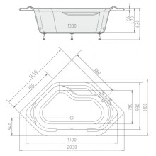 Акриловая ванна 145х145 см Alpen Tango A03111
