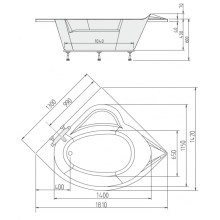 Акриловая ванна 130х130 см Alpen Sirius 49111