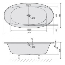 Акриловая ванна 190х95 см Alpen Stadium 82111
