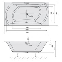 Акриловая ванна 190х100 см Alpen Salsa 44119