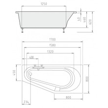 Акриловая ванна 170х80 см R Alpen Tigra A00611
