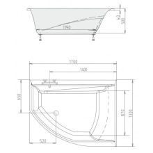 Акриловая ванна 170х130 см R Alpen Tandem A07611
