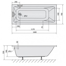 Акриловая ванна 160х70 см Alpen Noemi 71707