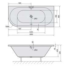 Акриловая ванна 185х80 см R Alpen Viva 72129
