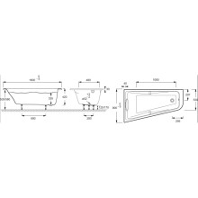 Акриловая ванна правосторонняя 160х90 Jacob Delafon Odeon Up E6081RU-00