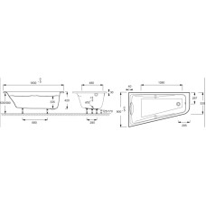 Акриловая ванна правосторонняя 160х90 Jacob Delafon Odeon Up E6081RU-00