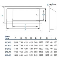 Акриловая ванна Koller Pool Neon New 180x80 без гидромассажа