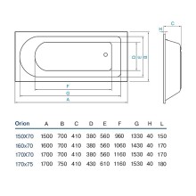 Акриловая ванна Koller Pool Orion 170x75 без гидромассажа