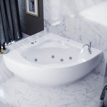 Акриловая ванна Aquatek Калипсо 146x146 KAL146-0000045 без гидромассажа с фронтальной панелью с каркасом (разборный) со слив-переливом