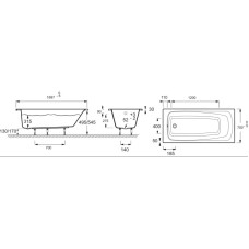 Акриловая ванна 170х70 см Jacob Delafon Patio E6812RU-01