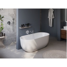 Отдельностоящая, овальная акриловая ванна в комплекте со сливом-переливом BelBagno BB706-1700-770