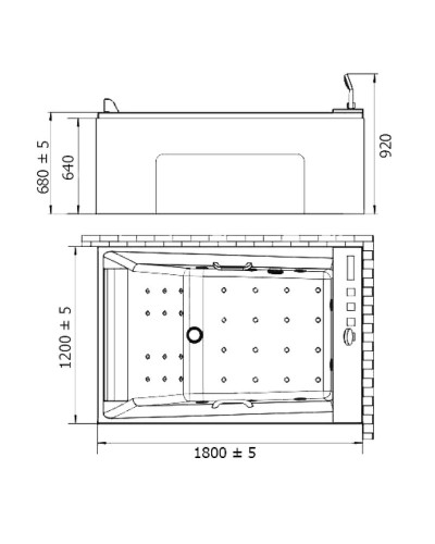 Акриловая ванна Orans 120x180 R 65105r0 с гидромассажем