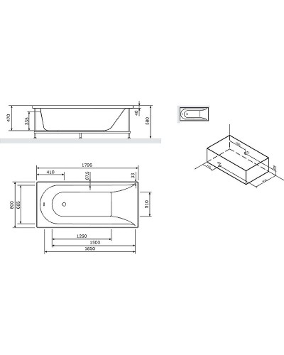 Акриловая ванна AM.PM Spirit 180х80 W72A-180-080W-A2 без гидромассажа