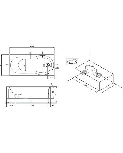 Акриловая ванна AM.PM X-Joy 150х70 W88A-150-070W-A без гидромассажа