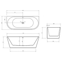 Акриловая ванна Abber AB9216-1.5 150х80 без гидромассажа